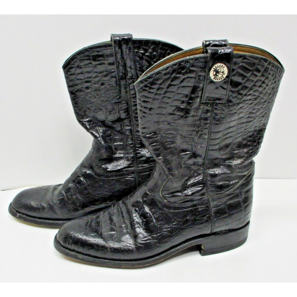 Rogers boots Western Cowboy Black Exotic print boot - size 10 - Picture 2 of 13